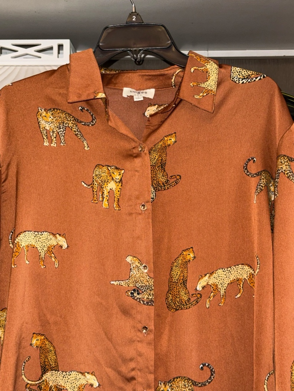 Umgee Small S cheetah midi shirt dress - Picture 4 of 4